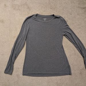 Old Navy Gray Fitted Long Sleeve T-Shirt